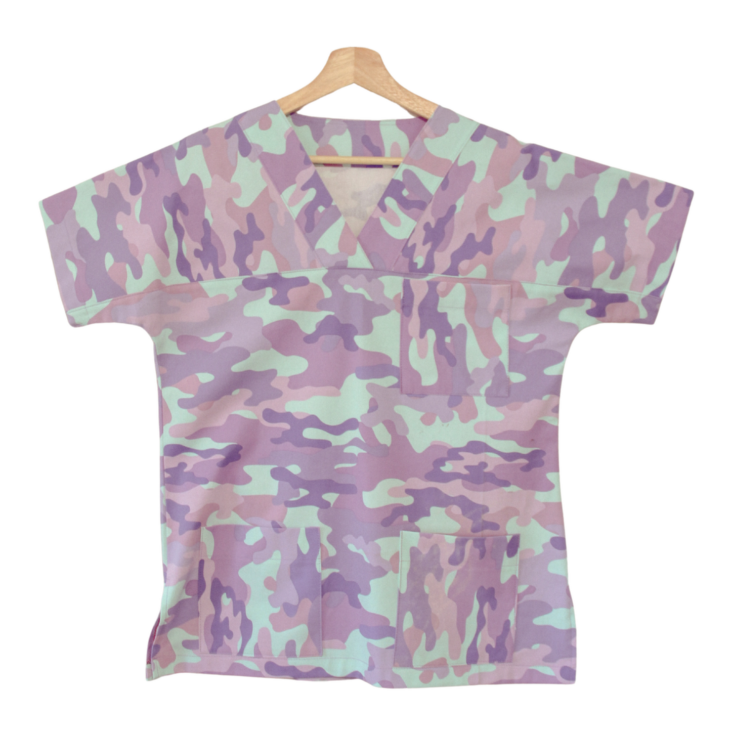 Purple Camo Scrub Top