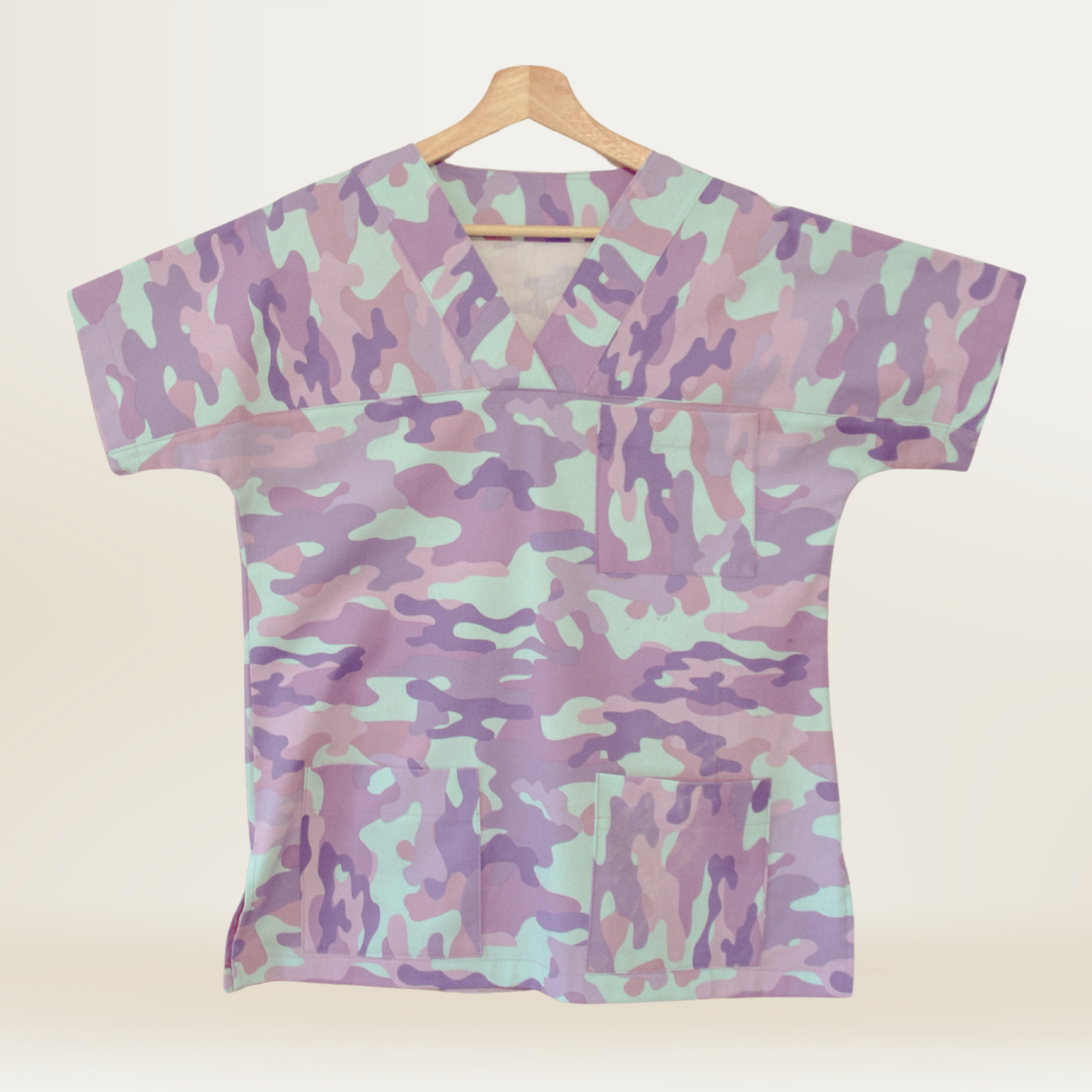 Purple Camo Scrub Top