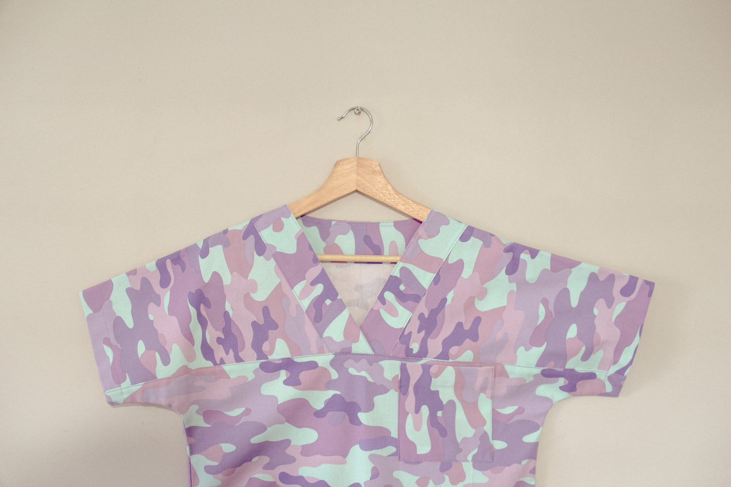 Purple Camo Scrub Top