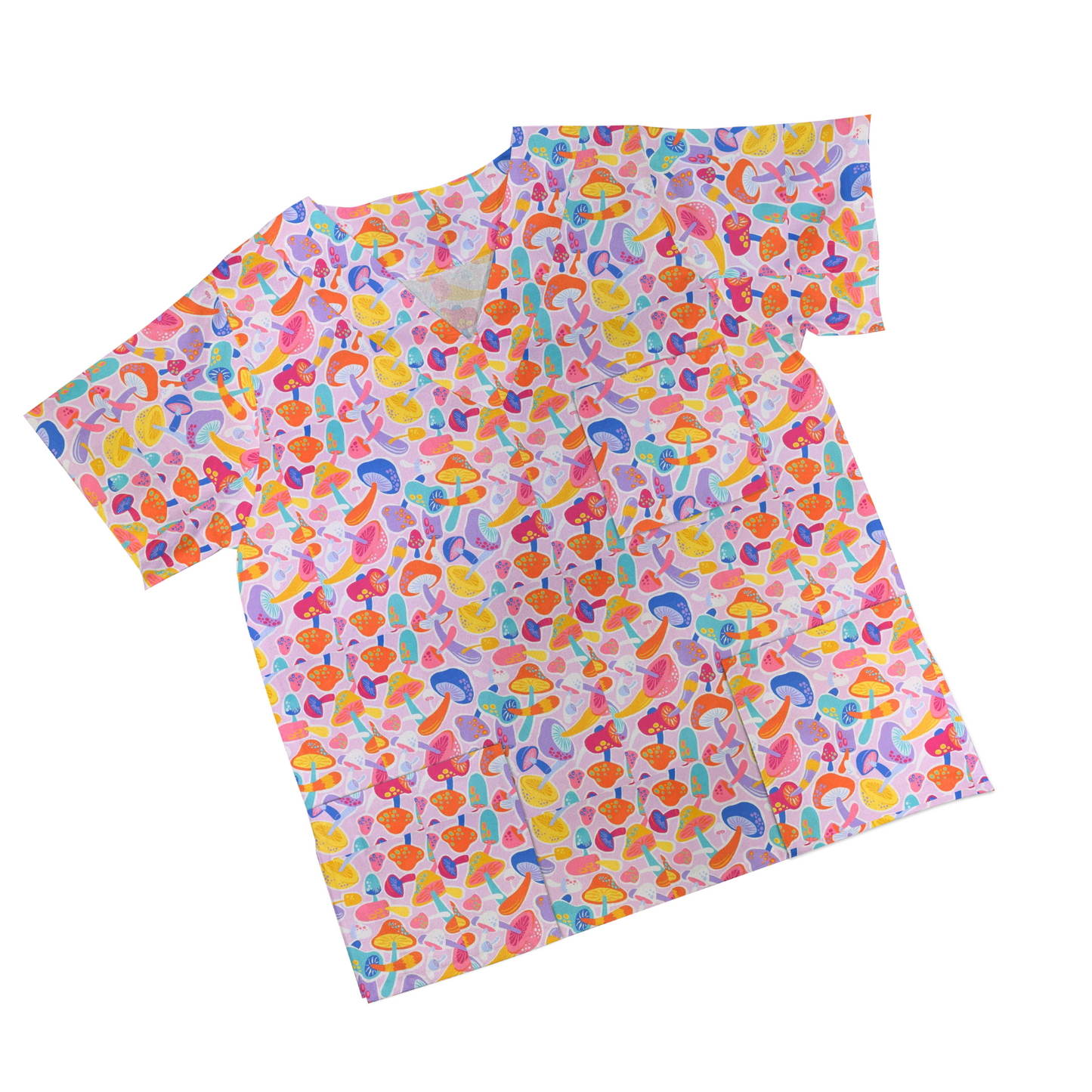 Funky Mushrooms Scrub Top