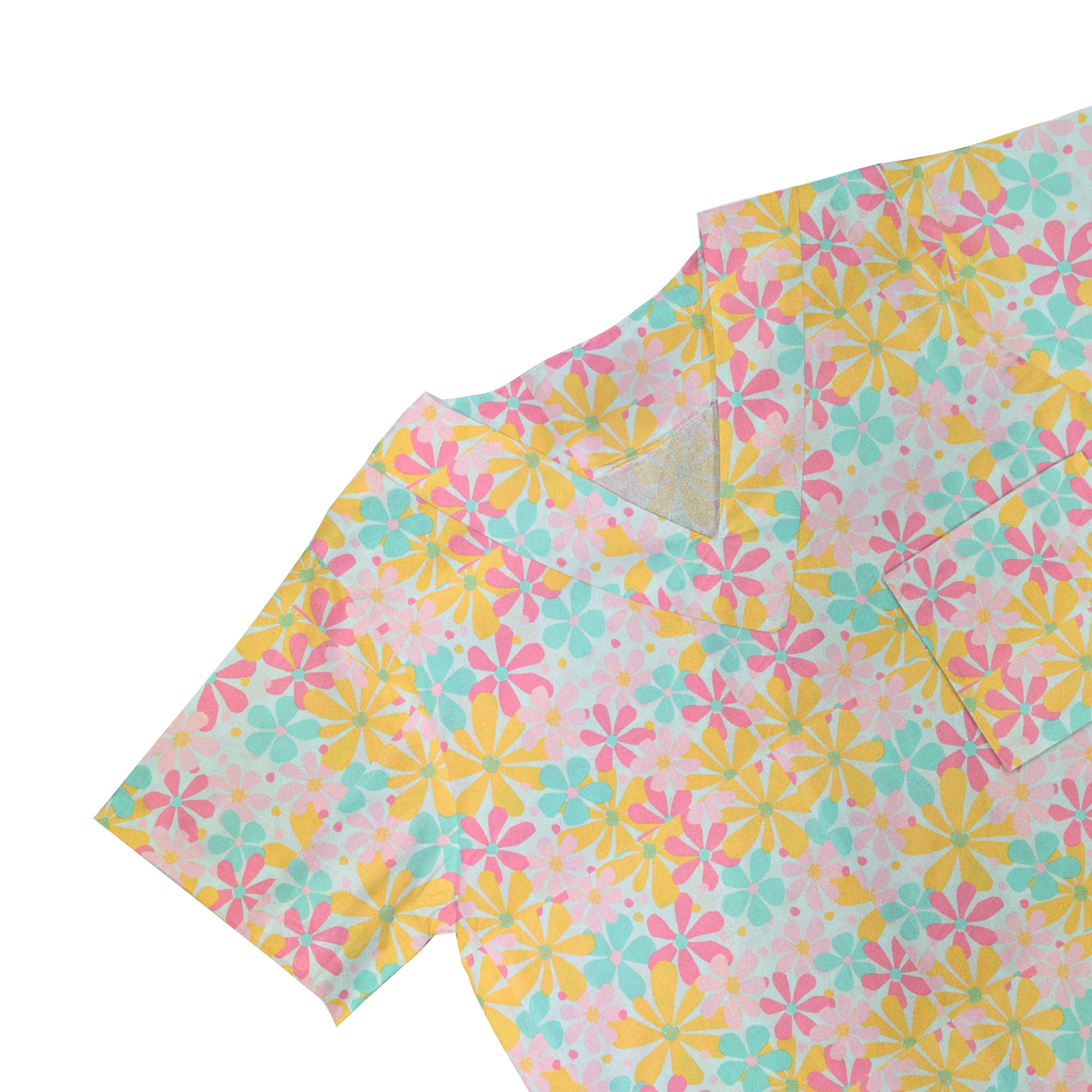 Retro Floral Scrub Top